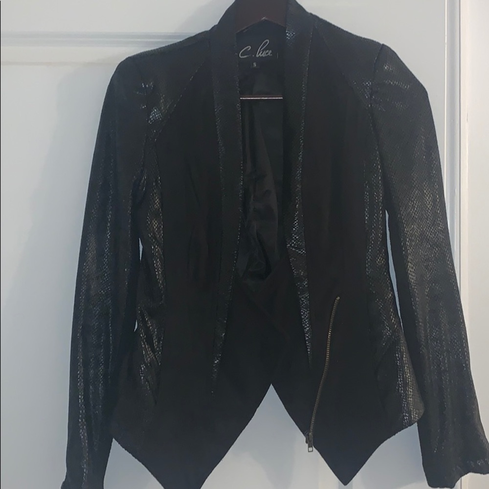 Black Fitted Bomber Jacket